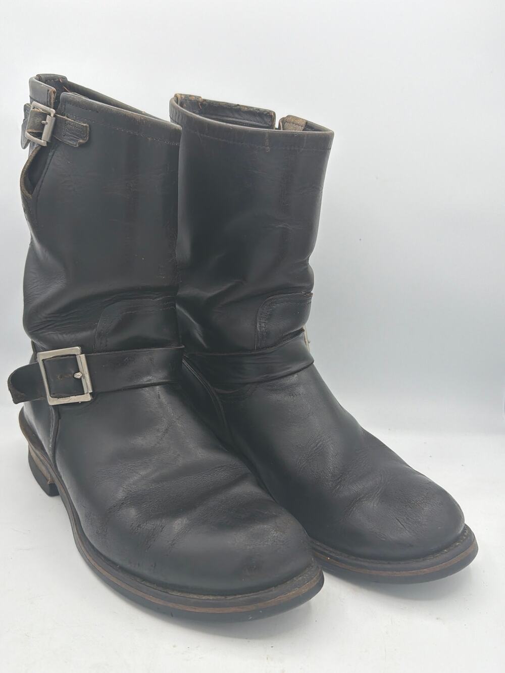 Red Wing 2268 Vintage Engineer Boots Black Leather Size 8.5 US Outsole 11"
